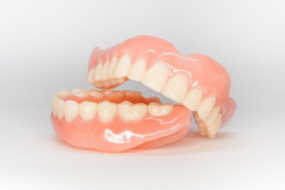 dentures on isolated background